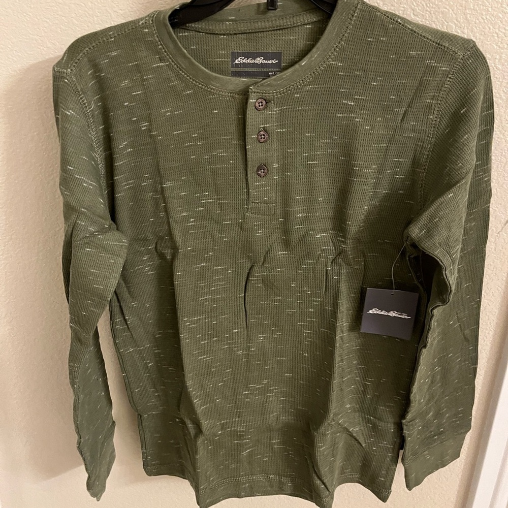 Eddie Bauer Kids' Green Long Sleeve Henley